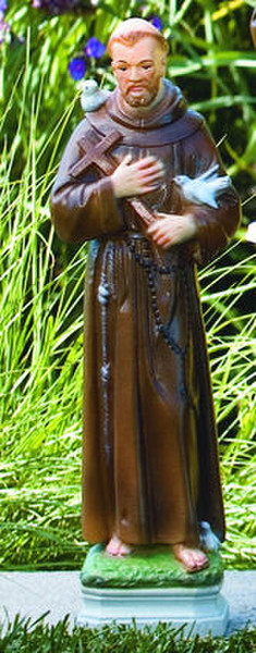 Saint Francis of Assisi Statue Stone Outdoor Cement Cast Colored Art
